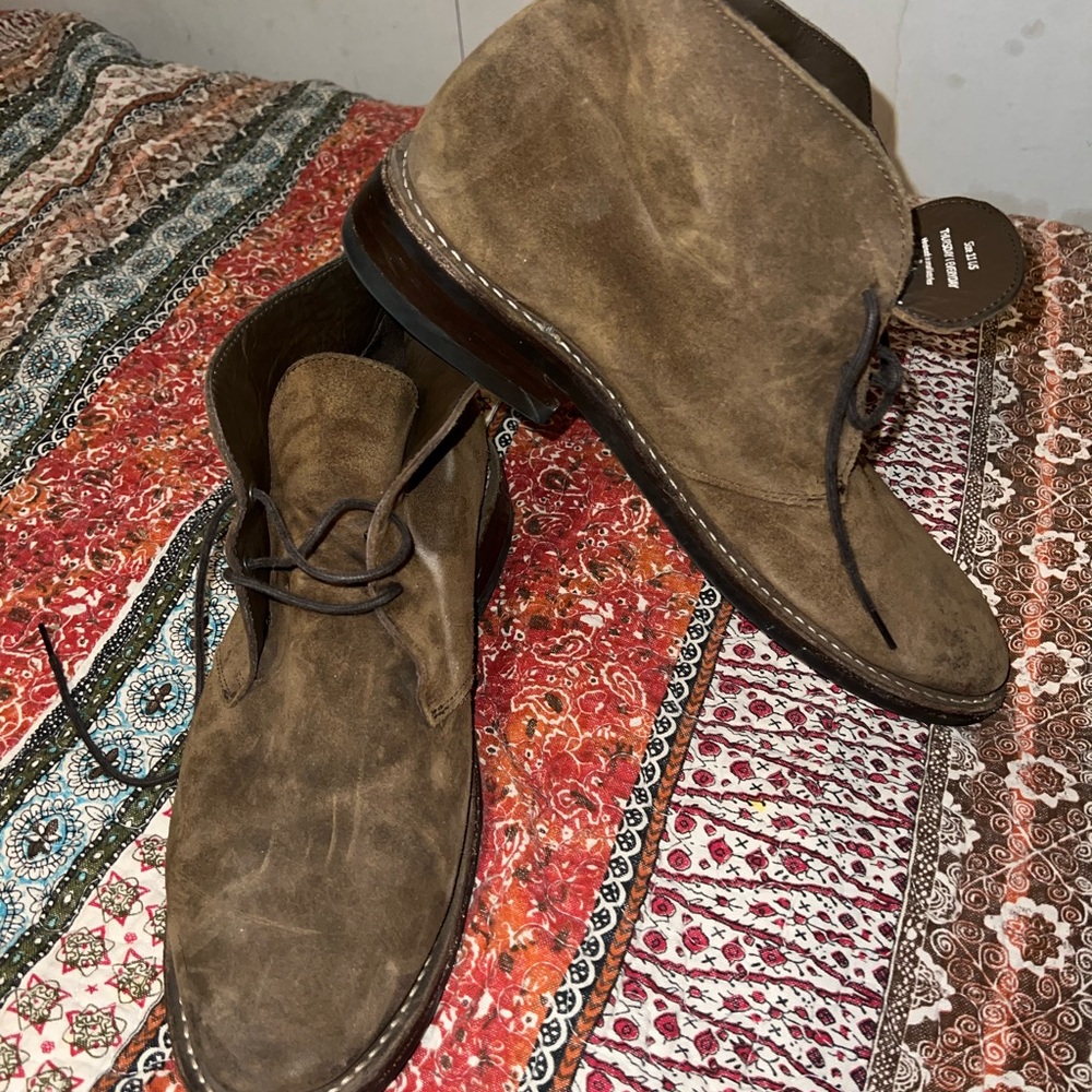 Brown Suede Ankle Boots with Minimalist Design